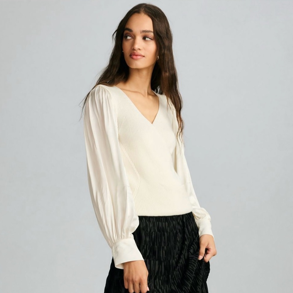 Anthropologie Twofer Faux-Wrap Sweater
